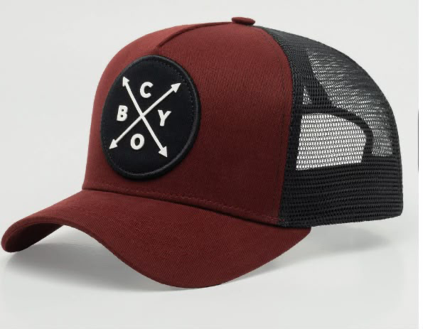 Boné ChoraBoy Aba Curva Trucker — Signature — Bordô/Preto